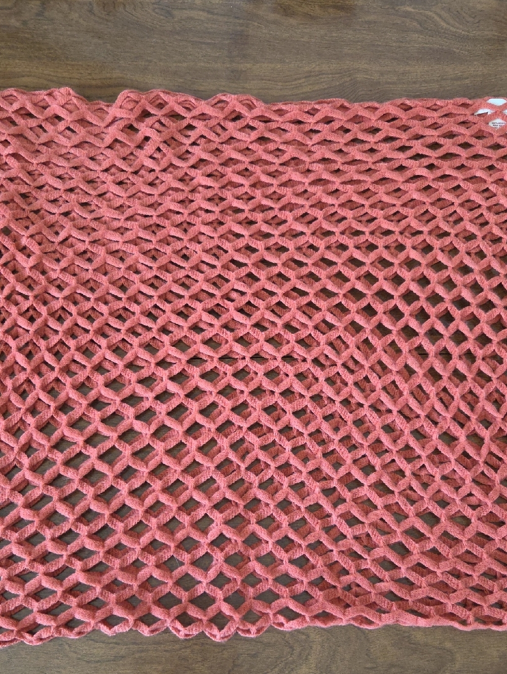 Sundance Coral Open-Knit Mesh Infinity Scarf